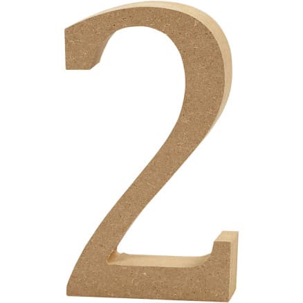 Siffror, 2, H: 8 cm, tjocklek 1,5 cm, 1 st.