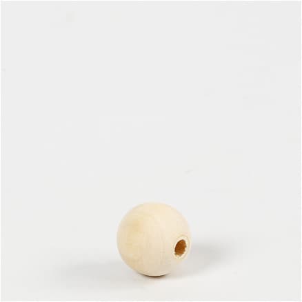 Träpärlor, Dia. 15 mm, Hålstl. 3 mm, 20 st./ 1 förp.