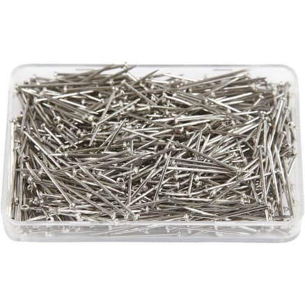 Knappn�lar, L: 16 mm, tjocklek 0,65 mm, ca. 500 st., silver, 35 g/ 1 f�rp.