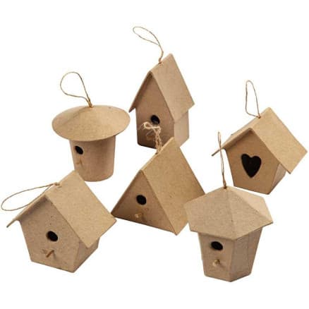 Minifågelholkar, H: 7 cm, 6 st / 1 frp.