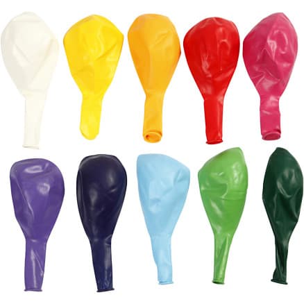 Ballonger, Dia. 23 cm, runda, mixade färger, 10 st./ 1 förp.