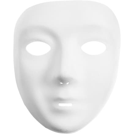 Hel ansiktsmask, H: 17,5 cm, B: 14 cm, vit, 1 st.