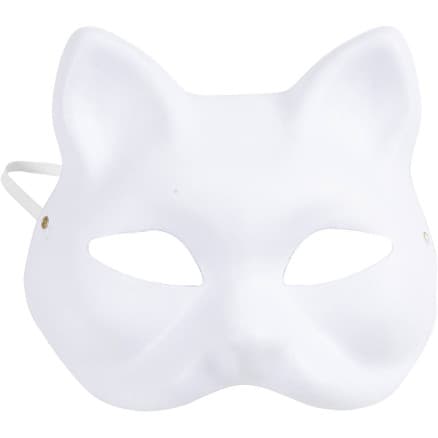 Kattmask, H: 17,5 cm, B: 18,5, vit, 1 st.