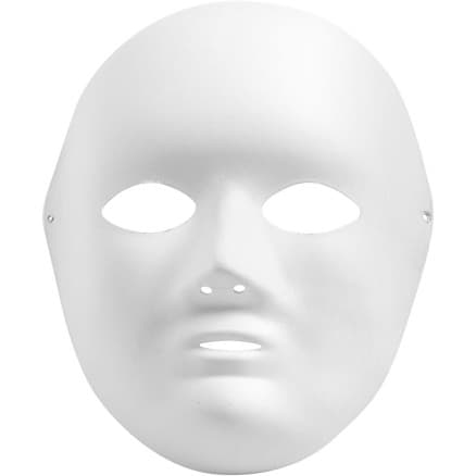 Hel ansiktsmask, H: 22 cm, B: 17 cm, vit, 1 st.