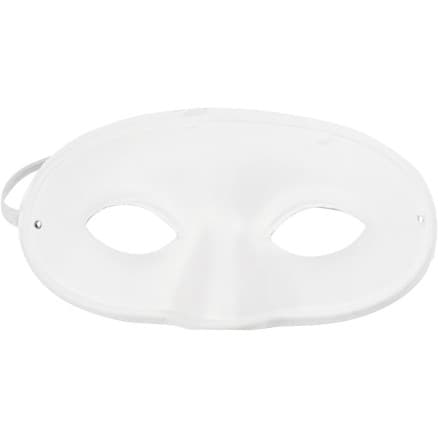 Halvmask, H: 9,5 cm, B: 18,5 cm, vit, 1 st.