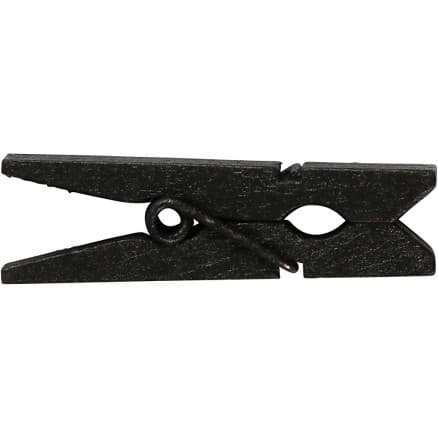 Mini klädnypa, stl. 35x7 mm, tjocklek 9 mm, svart, 20 st./ 1 förp.
