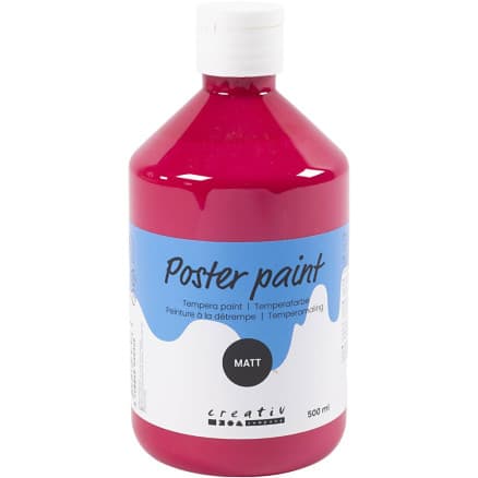 Temperafärg Matt, primärröd, 500 ml/ 1 flaska