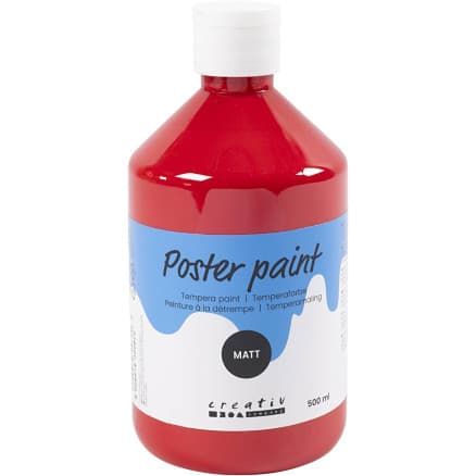 Temperafärg Matt, mörkröd, 500 ml/ 1 flaska