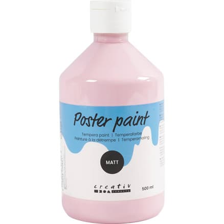 Temperafärg Matt, rosa, 500 ml/ 1 flaska
