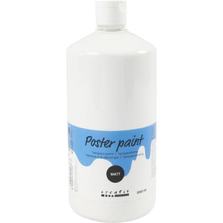 Temperafärg Matt, vit, 1000 ml/ 1 flaska