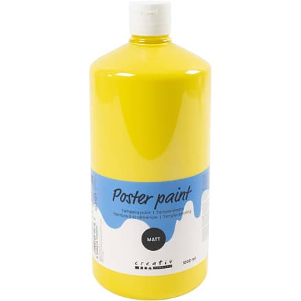 Temperafärg Matt, primärgul, 1000 ml/ 1 flaska