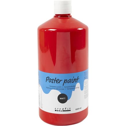 Temperafärg Matt, röd, 1000 ml/ 1 flaska