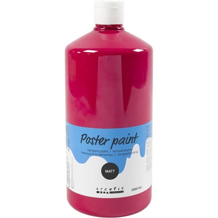 Temperafärg Matt, primärröd, 1000 ml/ 1 flaska