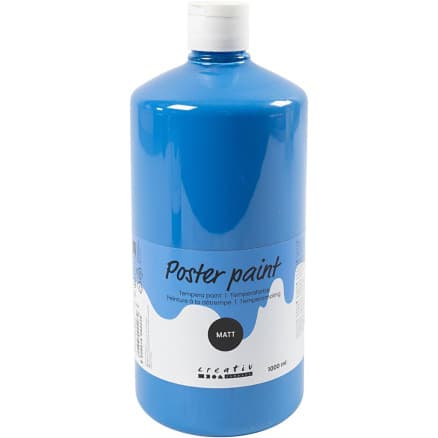 Temperafärg Matt, primärblå, 1000 ml/ 1 flaska