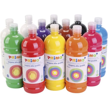 Temperafärg Matt, matt, mixade färger, 12x1000 ml/ 1 förp.