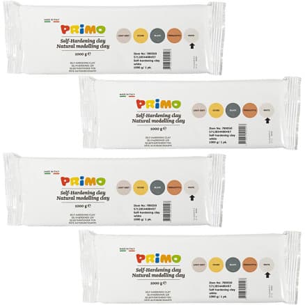 Självhärdande Lera, vit, 4x1000 g/ 1 förp.