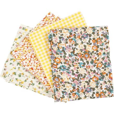 Patchworktyg, stl. 45x55 cm, 100 g, gul, 4 st./ 1 bunt