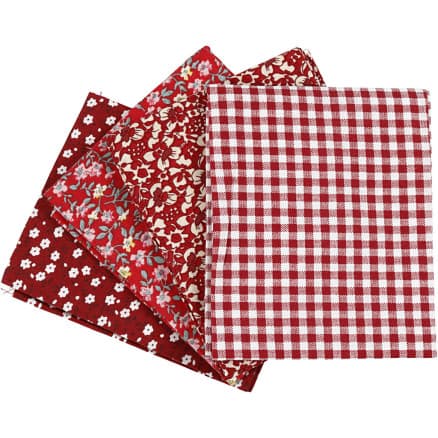 Patchworktyg, stl. 45x55 cm, 100 g, röd, 4 st./ 1 bunt