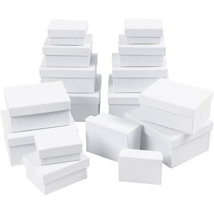 Rektangul�ra Askar, H: 3,5+4,5+5,5+6,5 cm, stl. 7,5x5 + 9,5x7 + 11,5x8,5 + 14x11 cm, 4x4 st./ 1 f�rp.