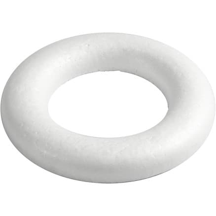Ring med platt baksida, storlek 20 cm, tjocklek 25 mm, vit, 1 st.