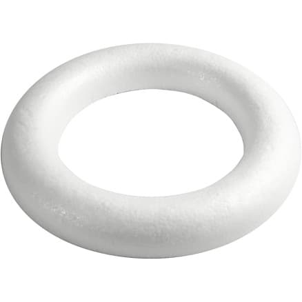 Ring med platt baksida, storlek 35 cm, tjocklek 46 mm, vit, 1 st.