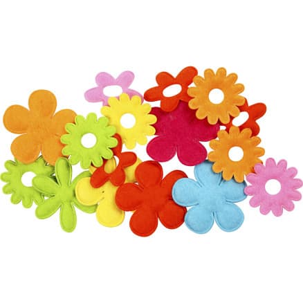 Filtblommor, storlek 35x45 mm, tjocklek 1,2 mm, 16 st / 1 pk.