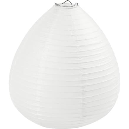 Rispapperslampa, Drop, H: 27 cm, diam. 25 cm, vit, 1 st.