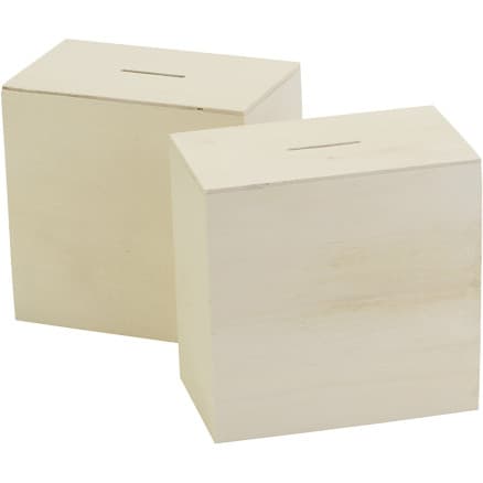 Sparbössor i trä, stl. 10x10x6 cm, 10 st./ 1 förp.