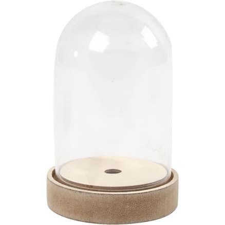 Klockor på träsockel, H: 12,5 cm, diam. 8 cm, 1 frp.