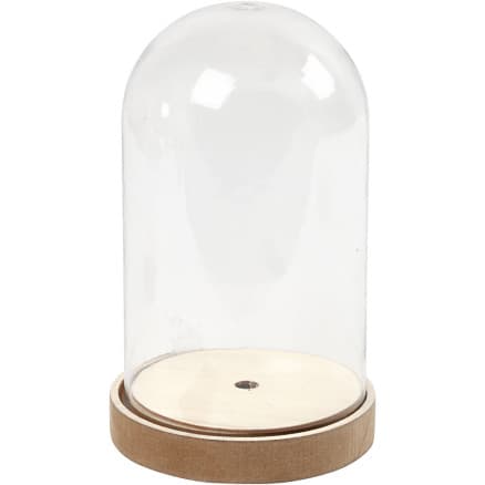 Klockor på träsockel, H: 18 cm, diam. 11 cm, 1 frp.