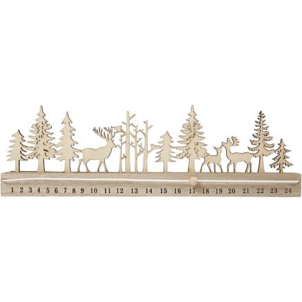 Adventskalender nedräkning, H: 12 cm, L: 40 cm, B: 3,6 cm, 1 st.