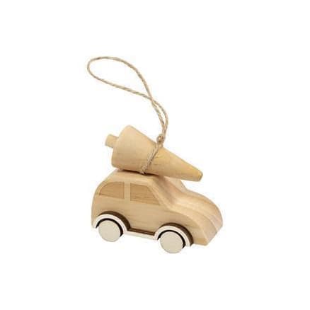 Bil med julgran, H: 5 cm, L: 6 cm, B: 3,5 cm, 1 st.