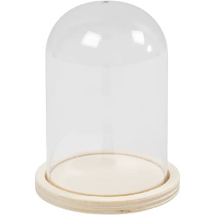 Klocka på träsockel, H: 9,5 cm, diam. 6 cm, hålstorlek 3 mm, 10 st / 1 frp.