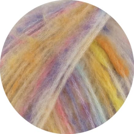 Lana Grossa Cassata Garn 8 Off-white/Orange/Violet/Ljusblå/Gul