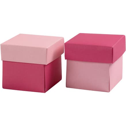 Låda, storlek 5,5x5,5 cm, 250 g, Rosa/rosa, 10 st / 1 pk.