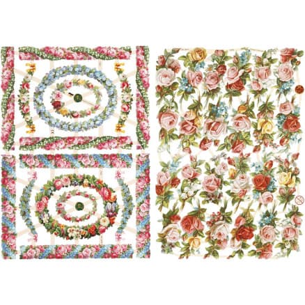 Glansiga bilder, små blommor, ark 16,5x23,5 cm, 2 ark/1 frp.