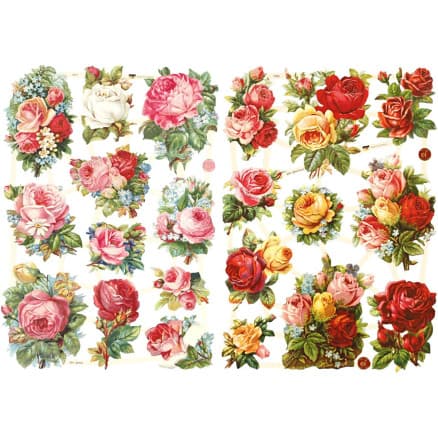 Glansiga bilder, rosemix, ark 16,5x23,5 cm, 2 ark/1 frp.