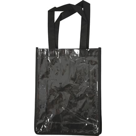 Väska med plastfront, storlek 30x23x7 cm, svart, 1 st.