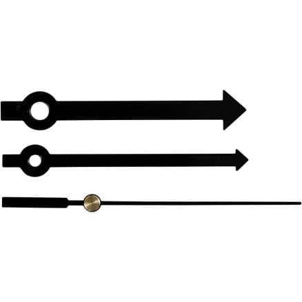 Klockvisare, hålstorlek 4+6 mm, svart, 1 set