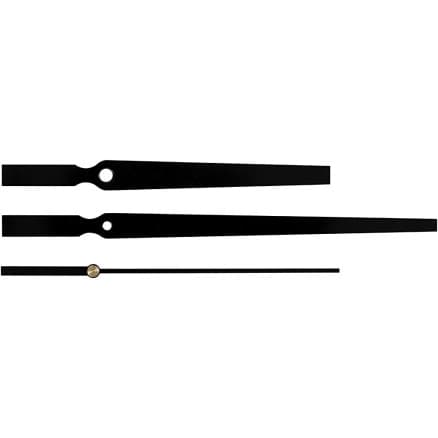 Klockvisare, hålstorlek 4+6 mm, svart, 1 set