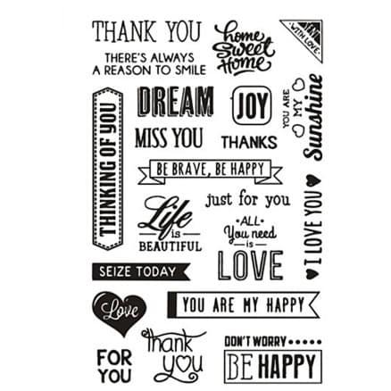 Clear Stamps, engelska ord, ark 11x15,5 cm, 1 ark