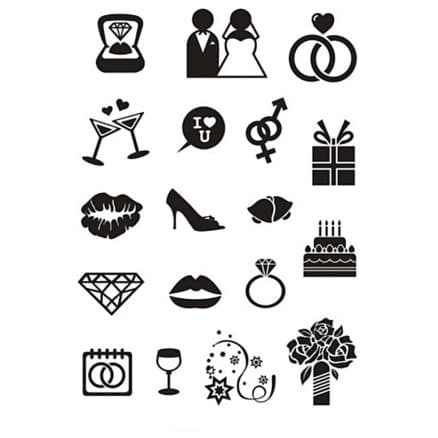 Clear Stamps, bröllop, ark 11x15,5 cm, 1 ark