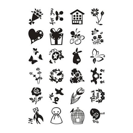 Clear Stamps, små söta hälningar, ark 11x15,5 cm, 1 ark