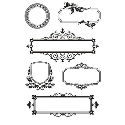 Clear Stamps, ramar med ornament, ark 11x15,5 cm, 1 ark