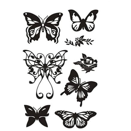 Clear Stamps, fjärilar, ark 11x15,5 cm, 1 ark