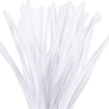 Piprensare, L: 30 cm, tjocklek 6 mm, vit, 50 st./ 1 förp.