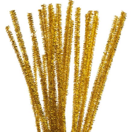 Piprensare, L: 30 cm, tjocklek 6 mm, glitter, guld, 24 st / 1 pk.