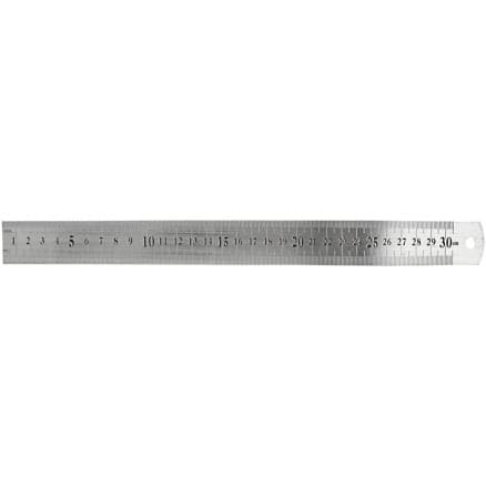 Linjal i stål, L: 30 cm, 1 st.