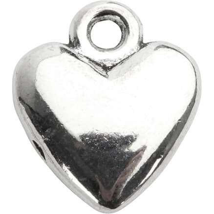 Hjärtan, stl. 13x15 mm, försilvrad, 10 st./ 1 förp.
