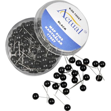 Kartn�lar, L: 17 mm, Dia. 6 mm, svart, 100 st./ 1 f�rp.